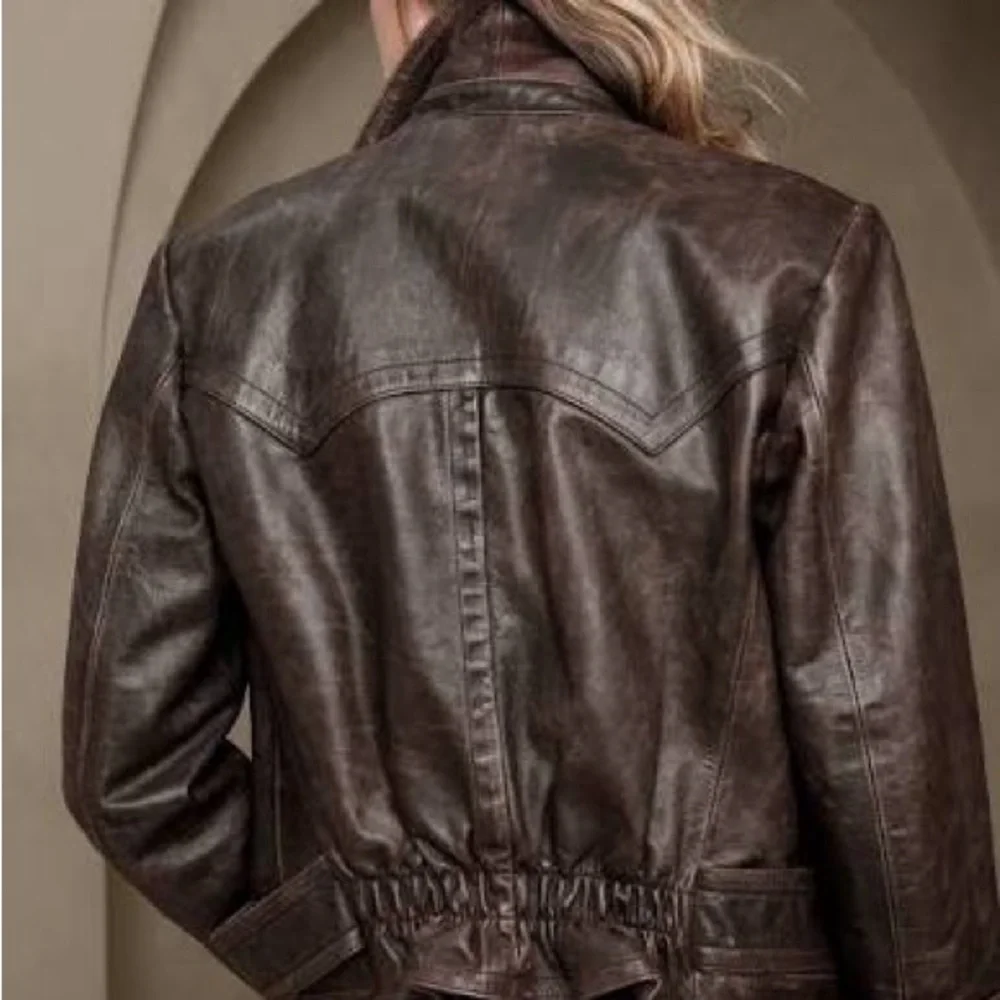 Banana Republic Dark Brown Leather Jacket - Picture 4 of 7